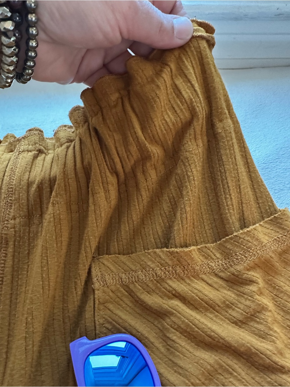 Free People Pleated Wide-Leg Skirt/Pants in Mustard gold size Small - Picture 5 of 12